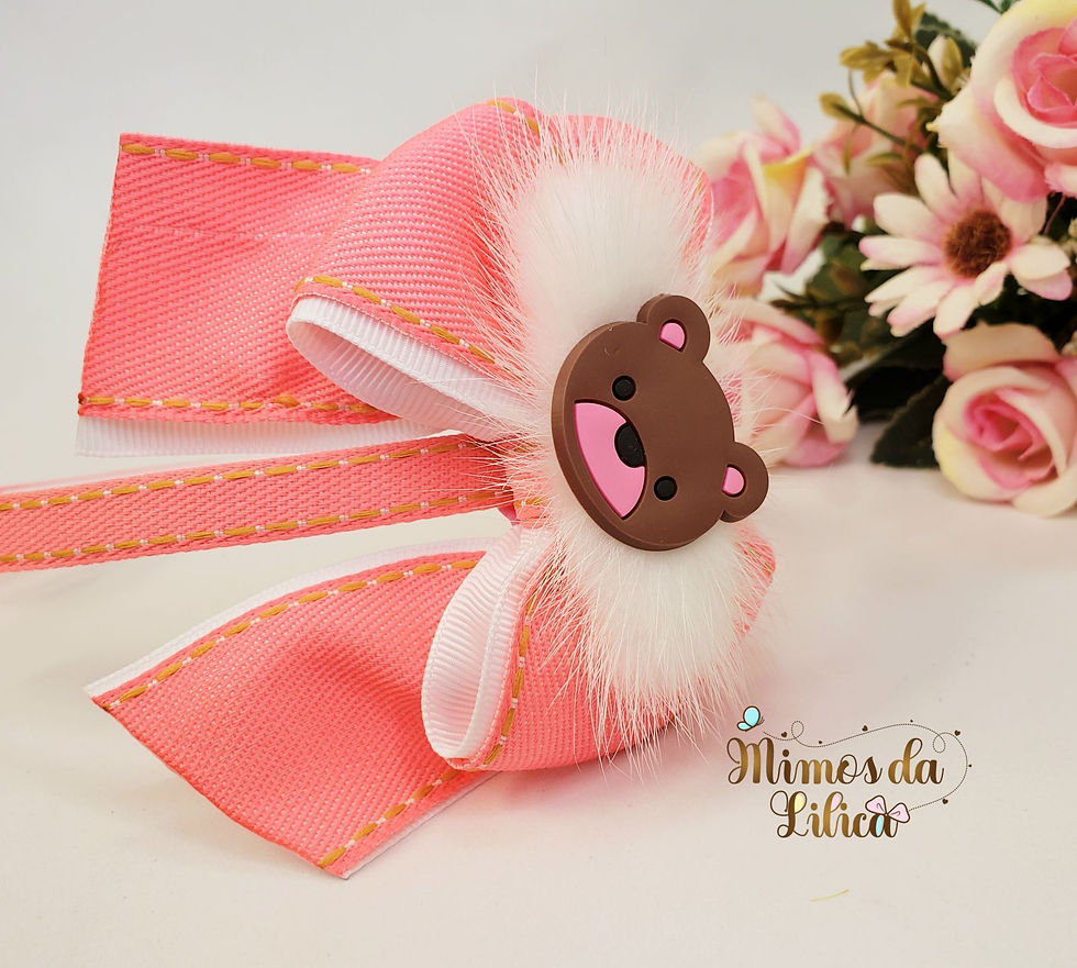 Miniatura: Tiara Infantil Pompom com Ursinho