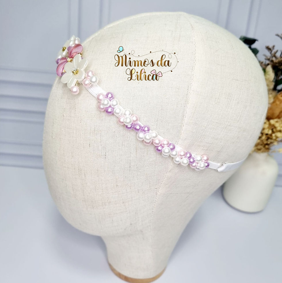 Thumbnail: Headband / Tiara de Luxo de Bebê Jardim Encantado