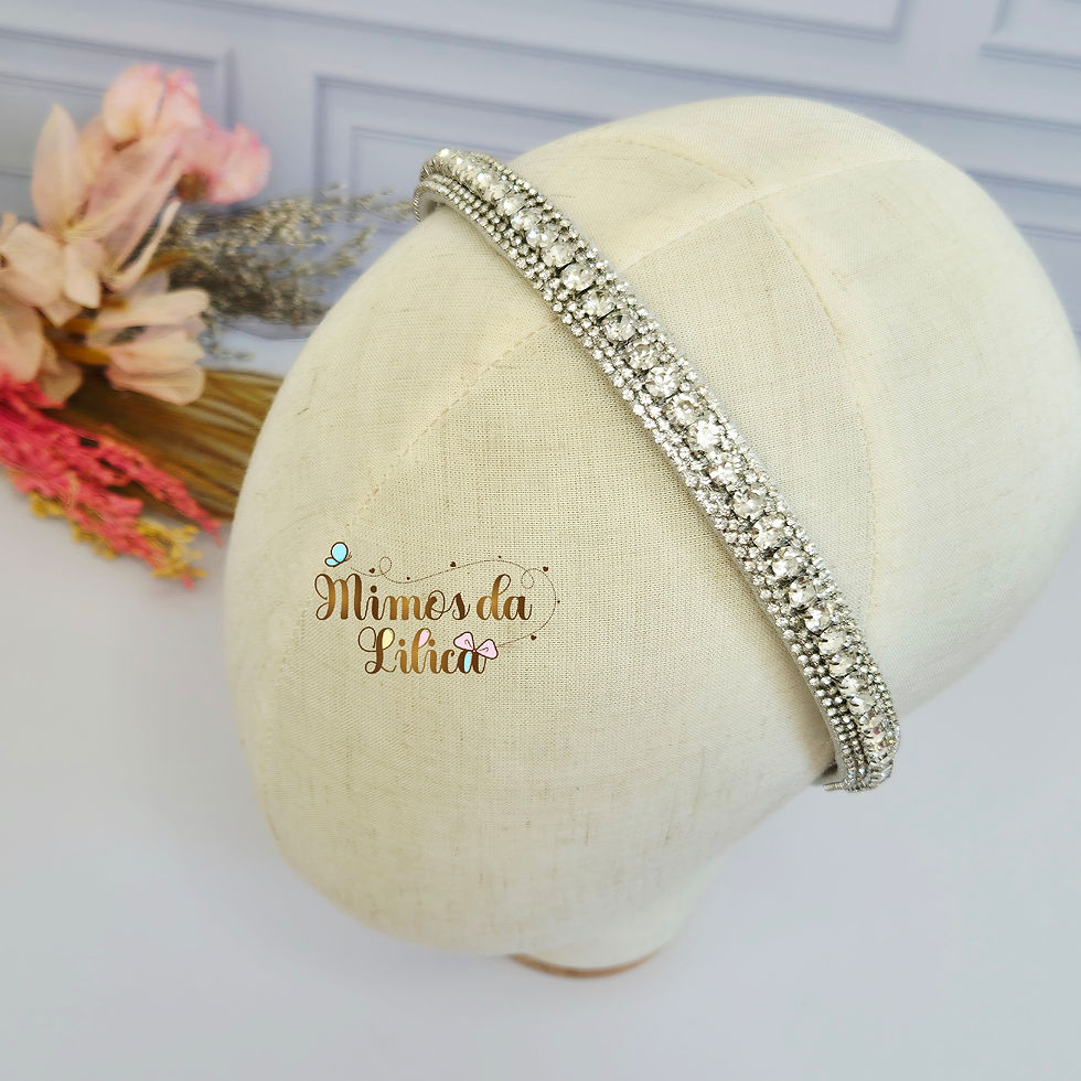 Thumbnail: Tiara De Luxo Com Strass Prata Valentina