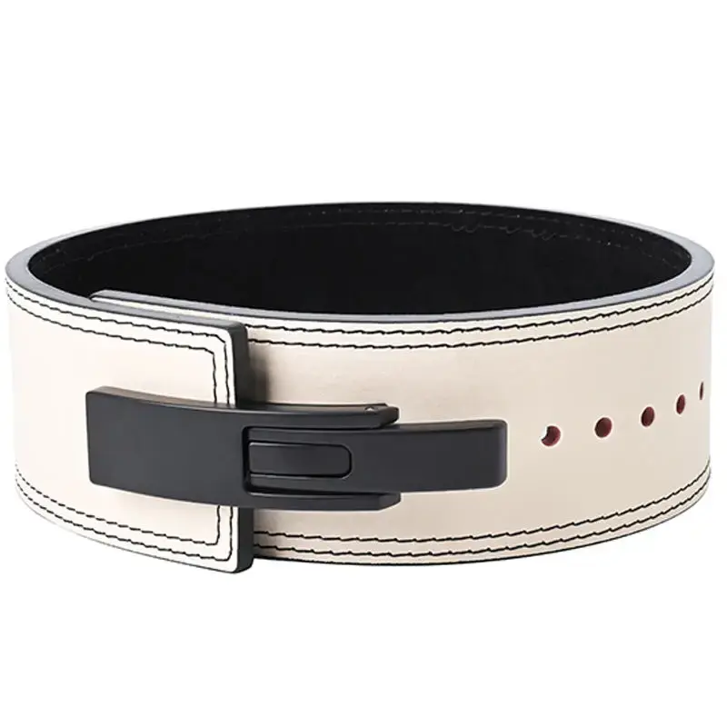 Thumbnail: Fitness Back Support Squat Lever Powerlifting Leather Lifting Gym Belt for Men