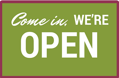 Come in we're open sign