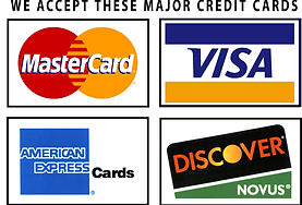 We accept major credit cards