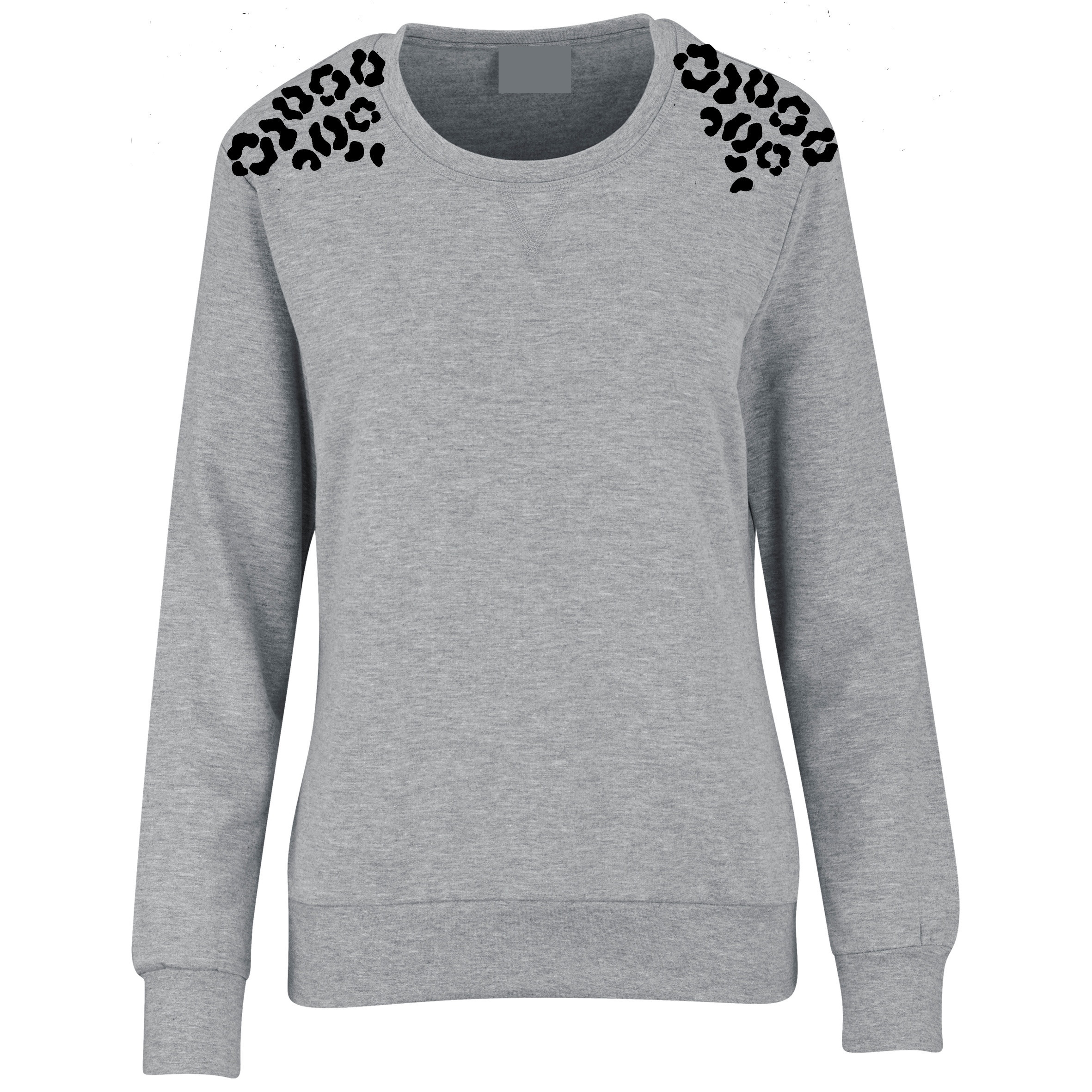Grys Sweater met leapord print