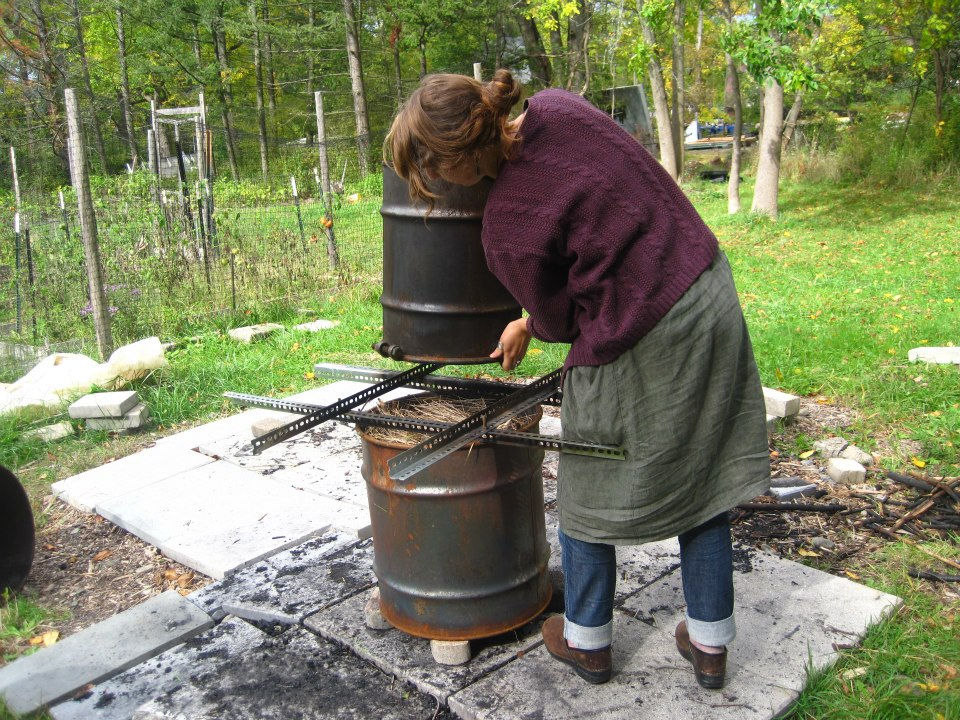 Setting up to make biochar