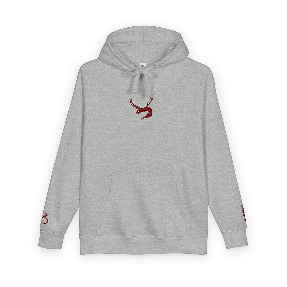 Thumbnail: 3Six "eeldeer" Unisex Fleece Hoodie 'Embroidery'