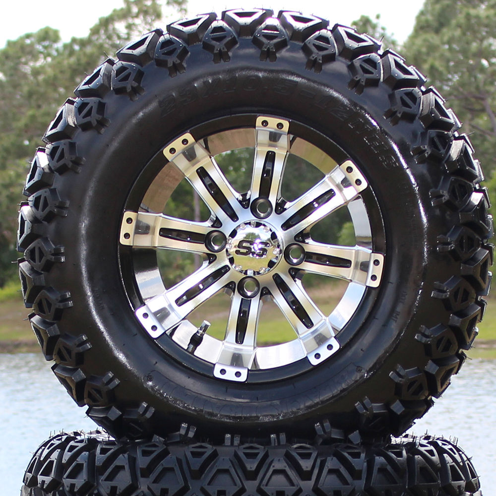 12"x6" TYPHOON MACHINED BLACK WHEEL w/EXCEL ATX TRAIL 23X10-12 ALL TERRAIN TIRE