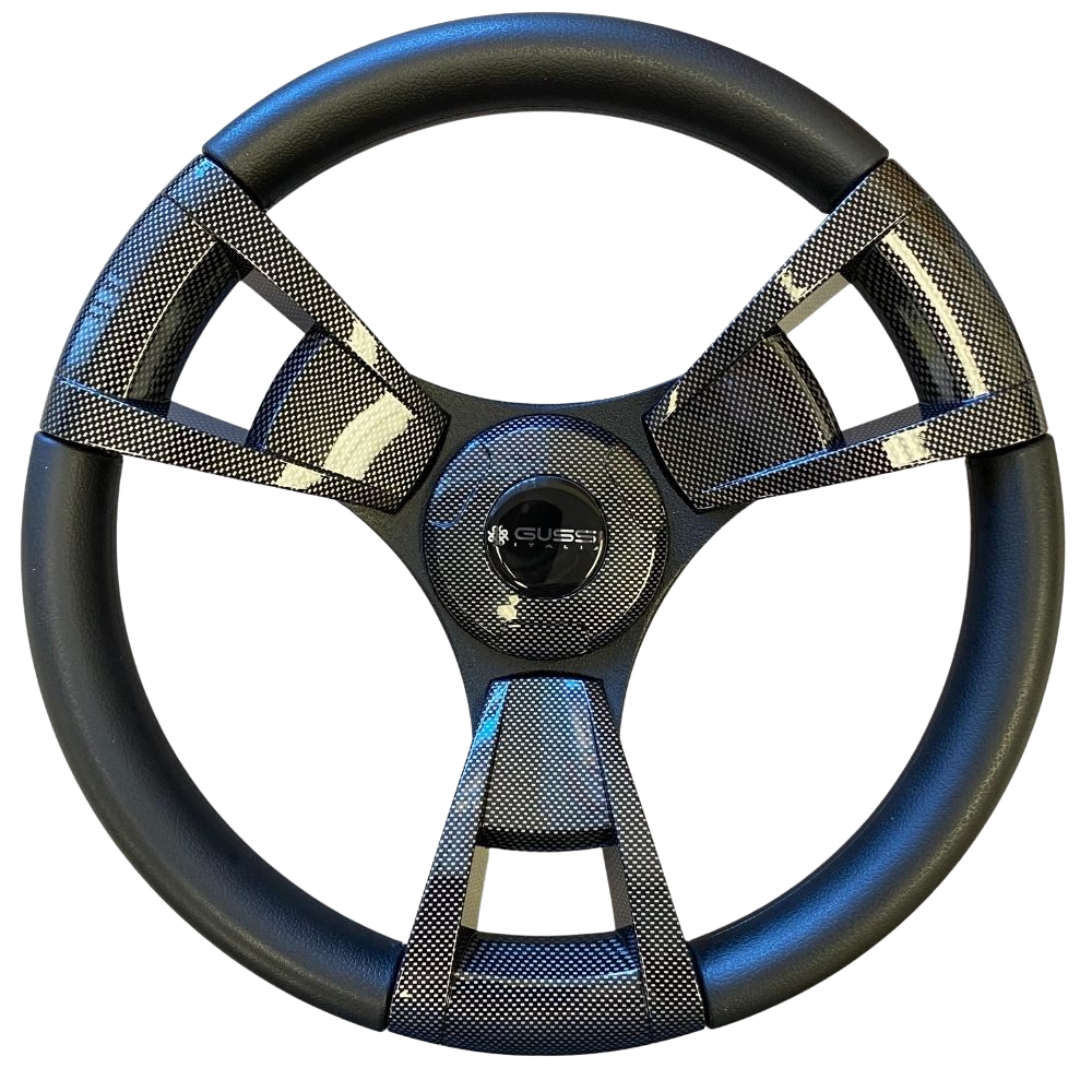 Steering Wheel - w/Club Car Precedent Adapter - Carbon Fiber Inserts