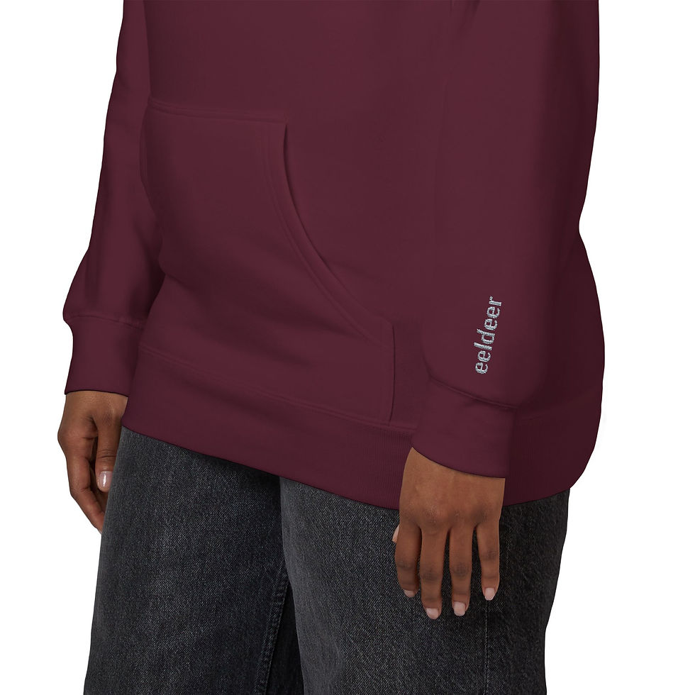 Thumbnail: 3Six "eeldeer" Unisex Fleece Hoodie 'Embroidery'