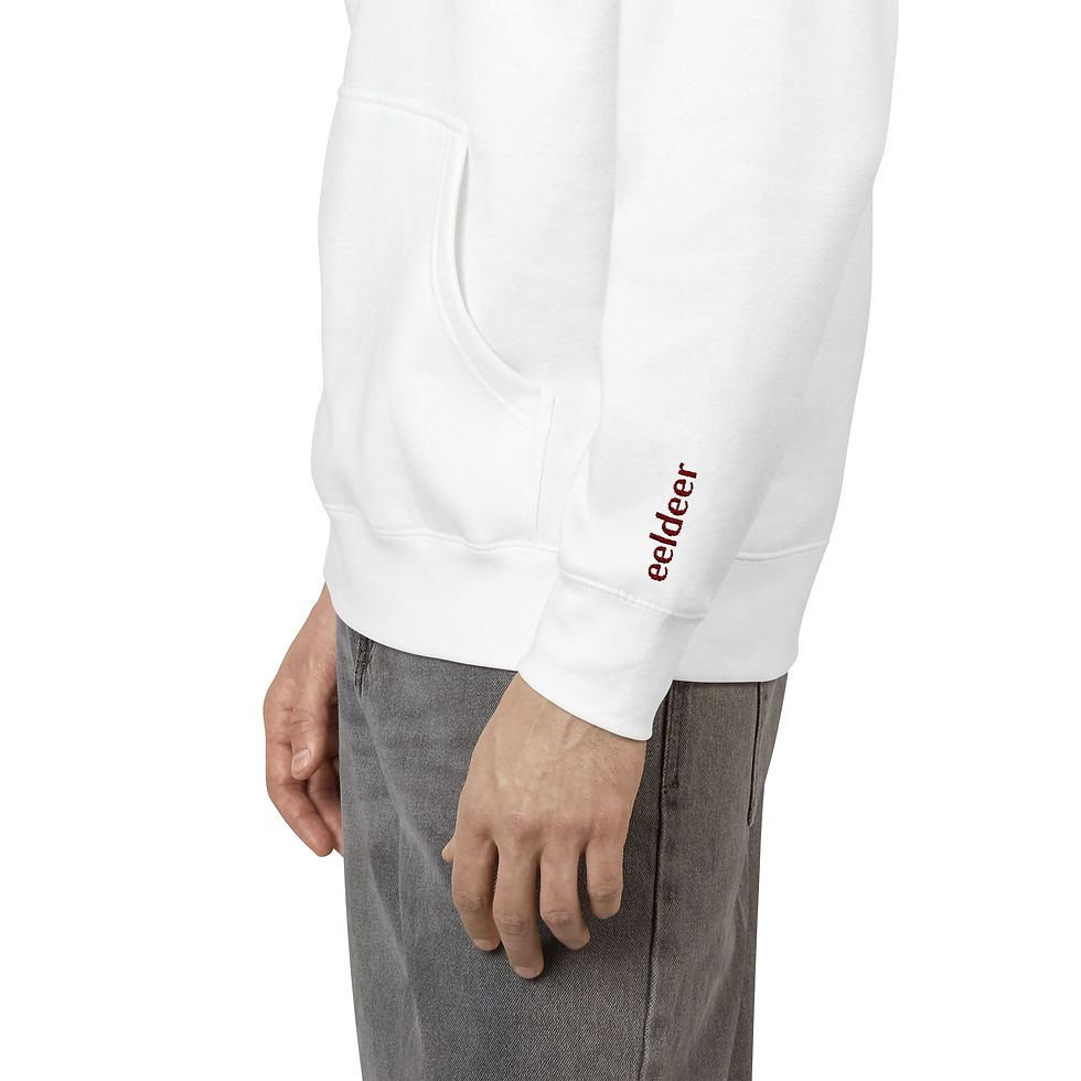 Thumbnail: 3Six "eeldeer" Unisex Fleece Hoodie 'Embroidery'