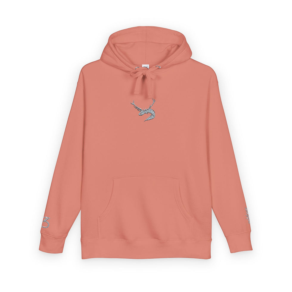 Thumbnail: 3Six "eeldeer" Unisex Fleece Hoodie 'Embroidery'