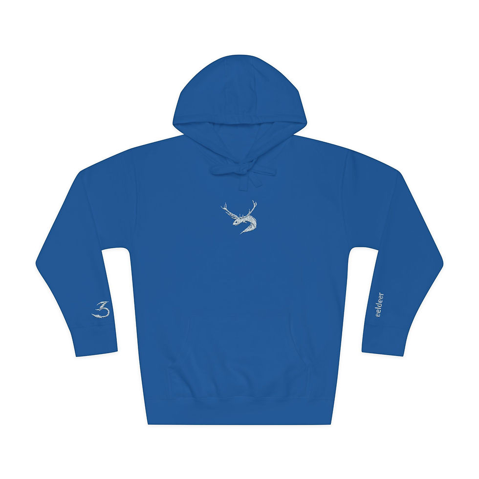 Thumbnail: 3Six "eeldeer" Unisex Fleece Hoodie 'Embroidery'