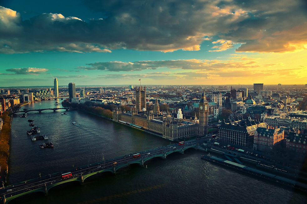 The river Thames and a view of London