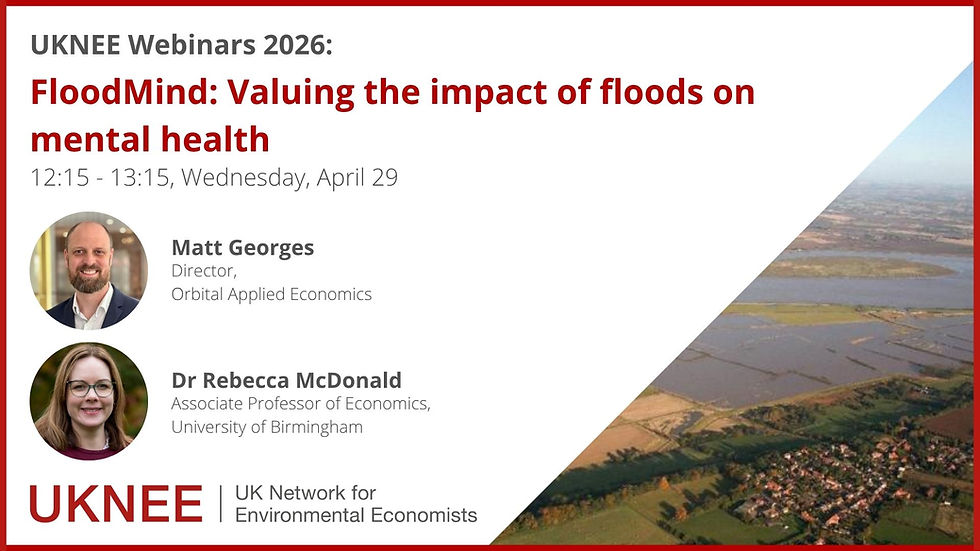 UKNEE Webinars 2026: Experts Matt Georges and Dr. Rebecca McDonald discuss the mental health impacts of floods in their session "FloodMind" on April 29.