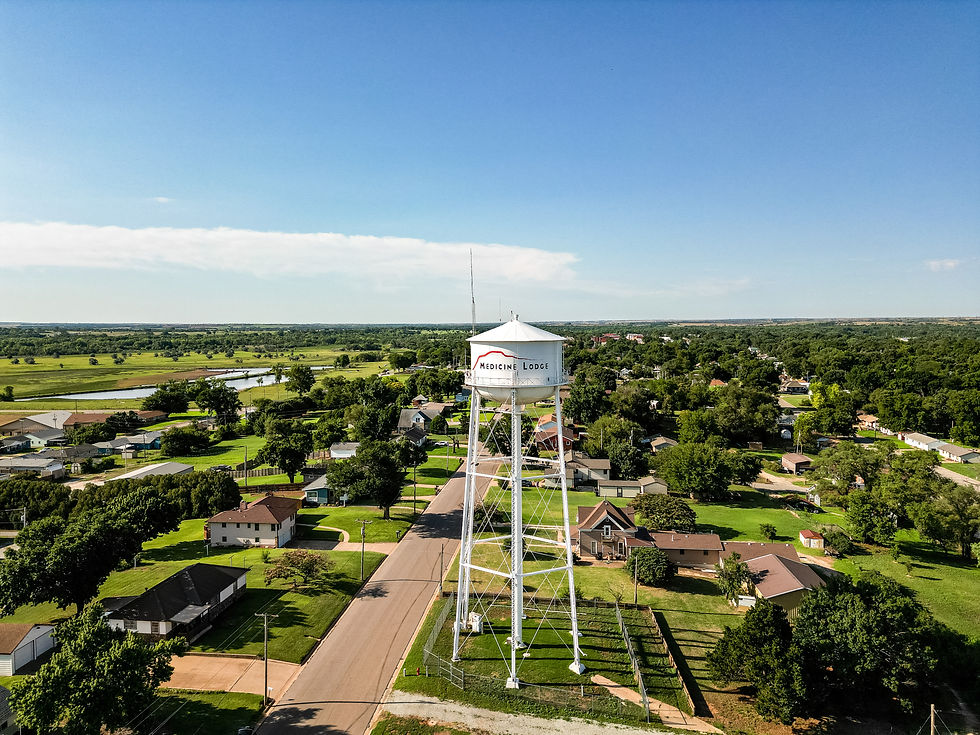 Medicine Lodge, KS drone shot