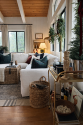 Christmas cozy cabin living room interior tahoe