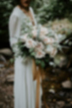 Blush rose bridal bouquet forest wedding