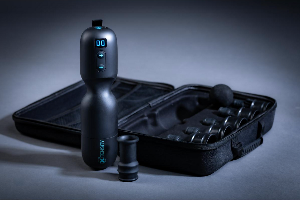 Appareil Xtensity noir avec écran digital et accessoires dans une mallette.