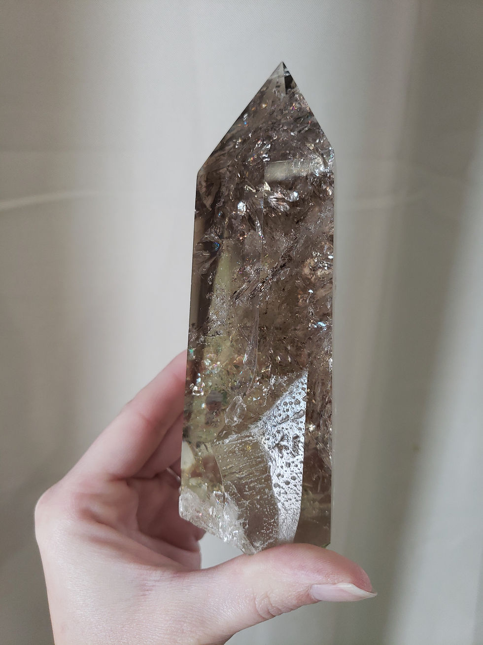 Thumbnail: Large Smoky Quartz Tower w/ keys and Rainbows 