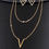 Thumbnail: Fashionable Gold Double Layered Geometric Pendant Necklace and Triangle Earrings