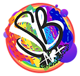 SB Art logo: colorful, artistic lettering
