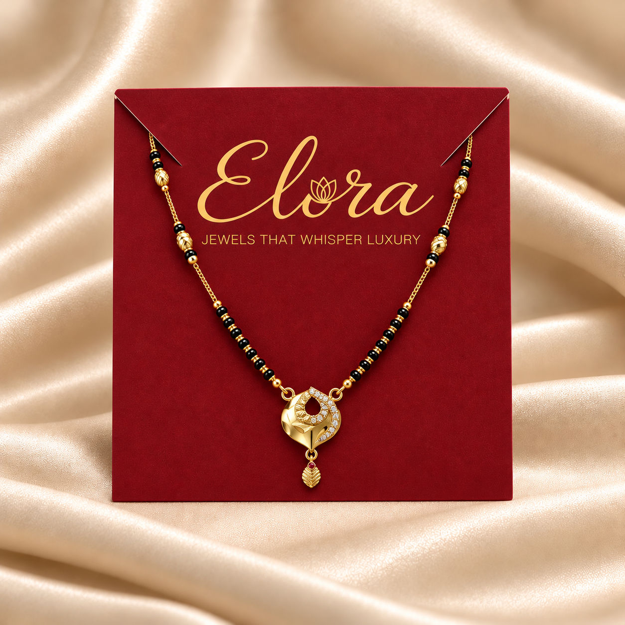 Gold plated diamond drop Mangalsutra