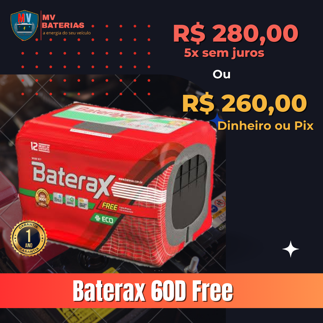 Baterax 60ah Free