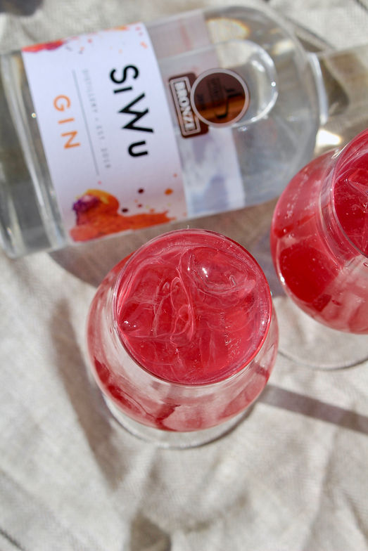 Cocktail med rabarber og gin