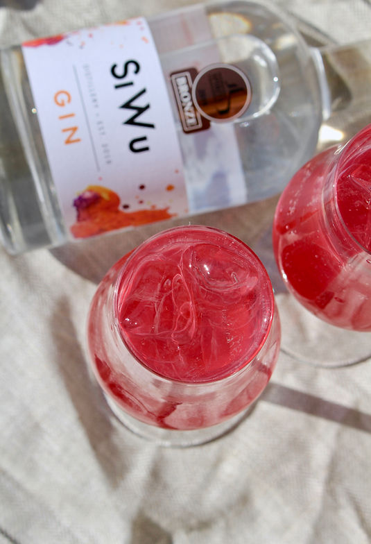 Cocktail med rabarber og gin