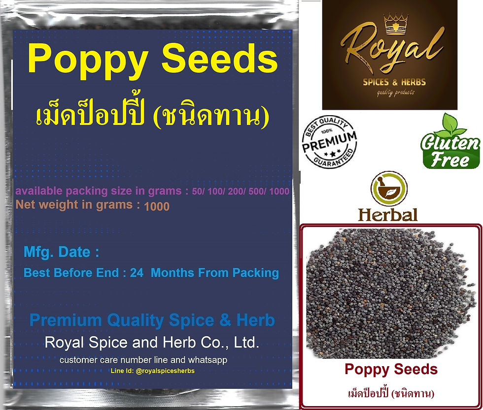Poppy Seed, 1000 Grams, เม็ดป็อปปี้ (ชนิดทาน )