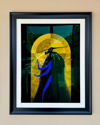 Enmarcado de obra de arte verde