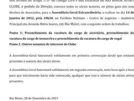 CONVOCATÓRIA - ASSEMBLEIA GERAL DO RIO MAIOR SPORT CLUBE