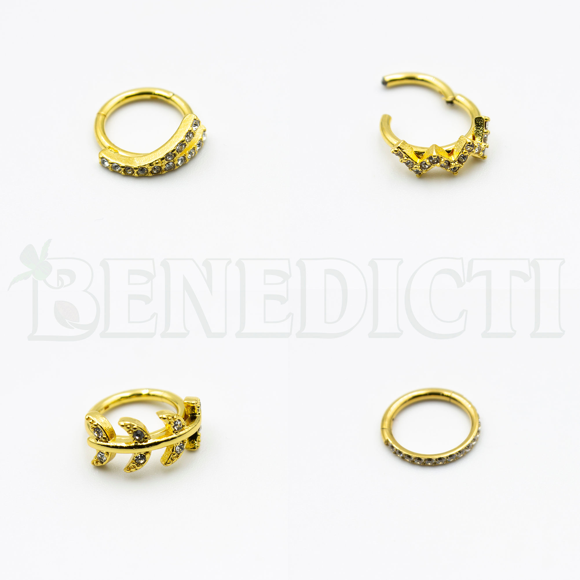 ARO CONTINUO CLICKER SENCILLO CON CIRCON DORADO