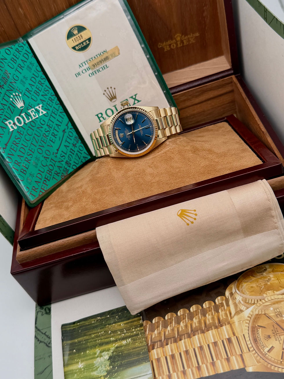 Miniaturbild: Rolex Day Date 36 blue Dial 18038 1985