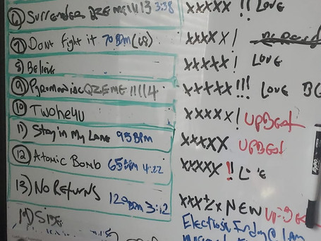 Jeremy's infamous song board