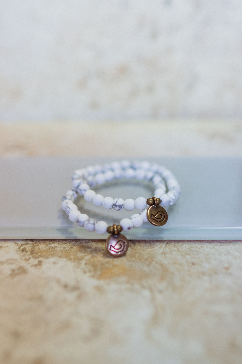 Thumbnail: Two Birds + One Stone Snap n' Share BFF Beaded Bracelet - White Howlite