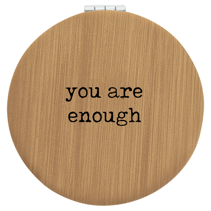 Thumbnail: Engraved Leatherette Bamboo Compact Mirror
