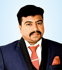 Man in a dark suit and red tie