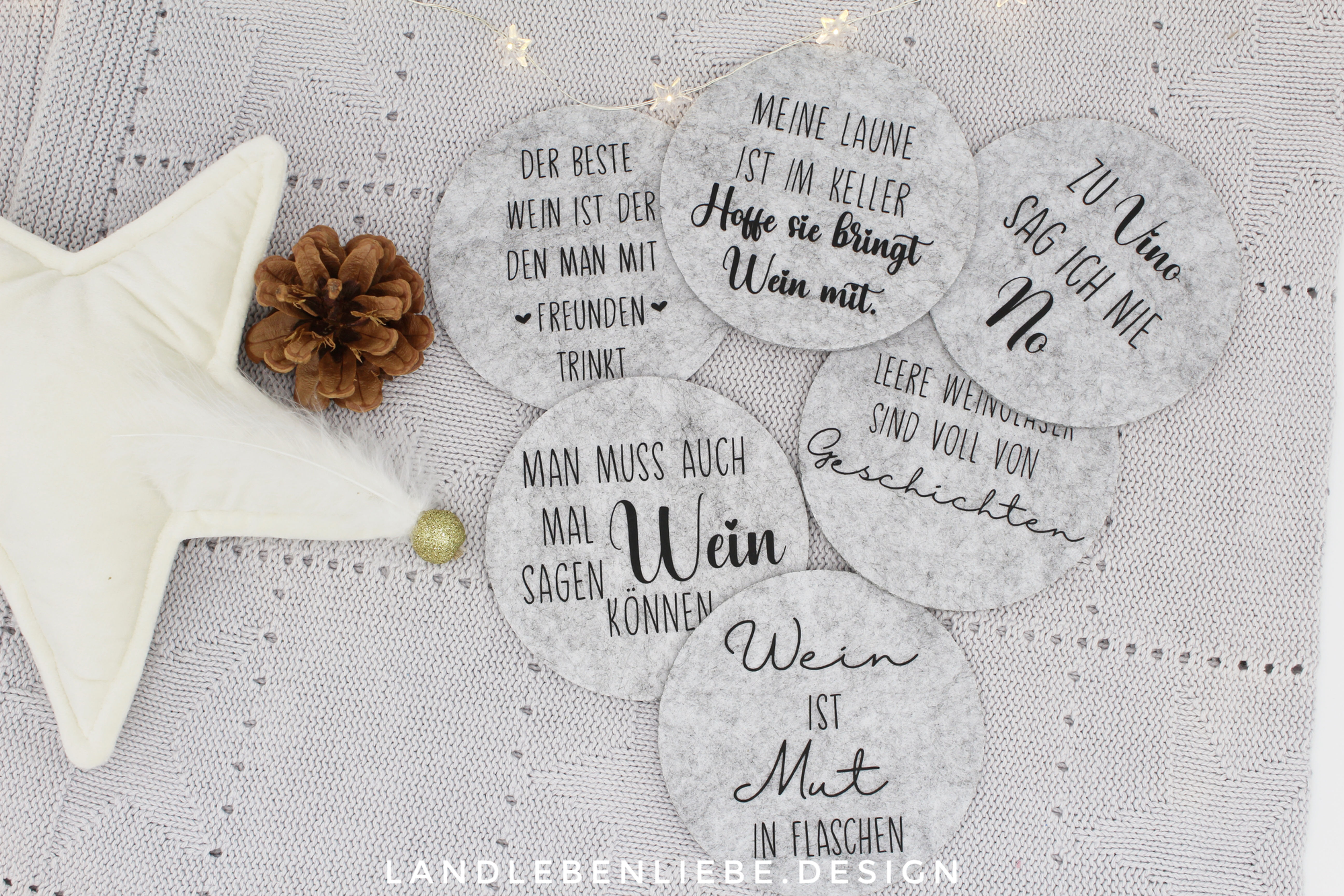 Filzuntersetzer "Wein"