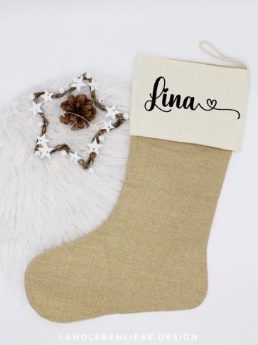 Miniaturbild: Weihnachtsstrumpf Jute *Premium Qualität*