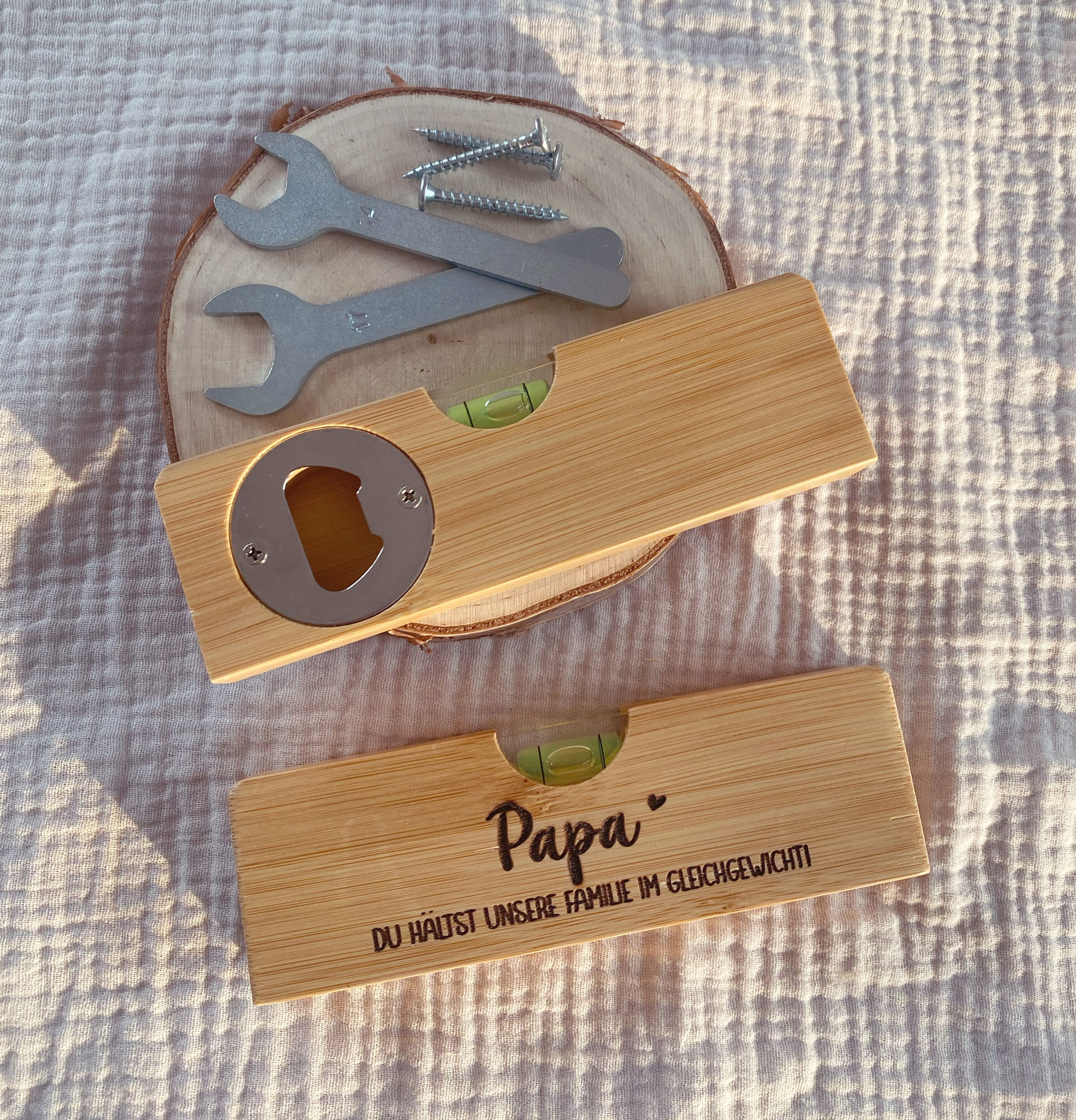 Mini Wasserwaage inkl. Flaschenöffner