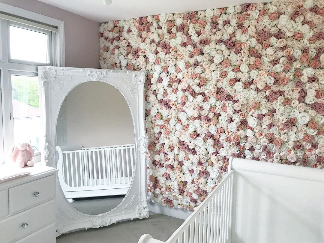 nursery flower wall, bedroom flower wall, bedroom flowerwall