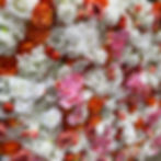 vibrant flower wall, burnt orange flower wall, bright flower wall, summer flower wall