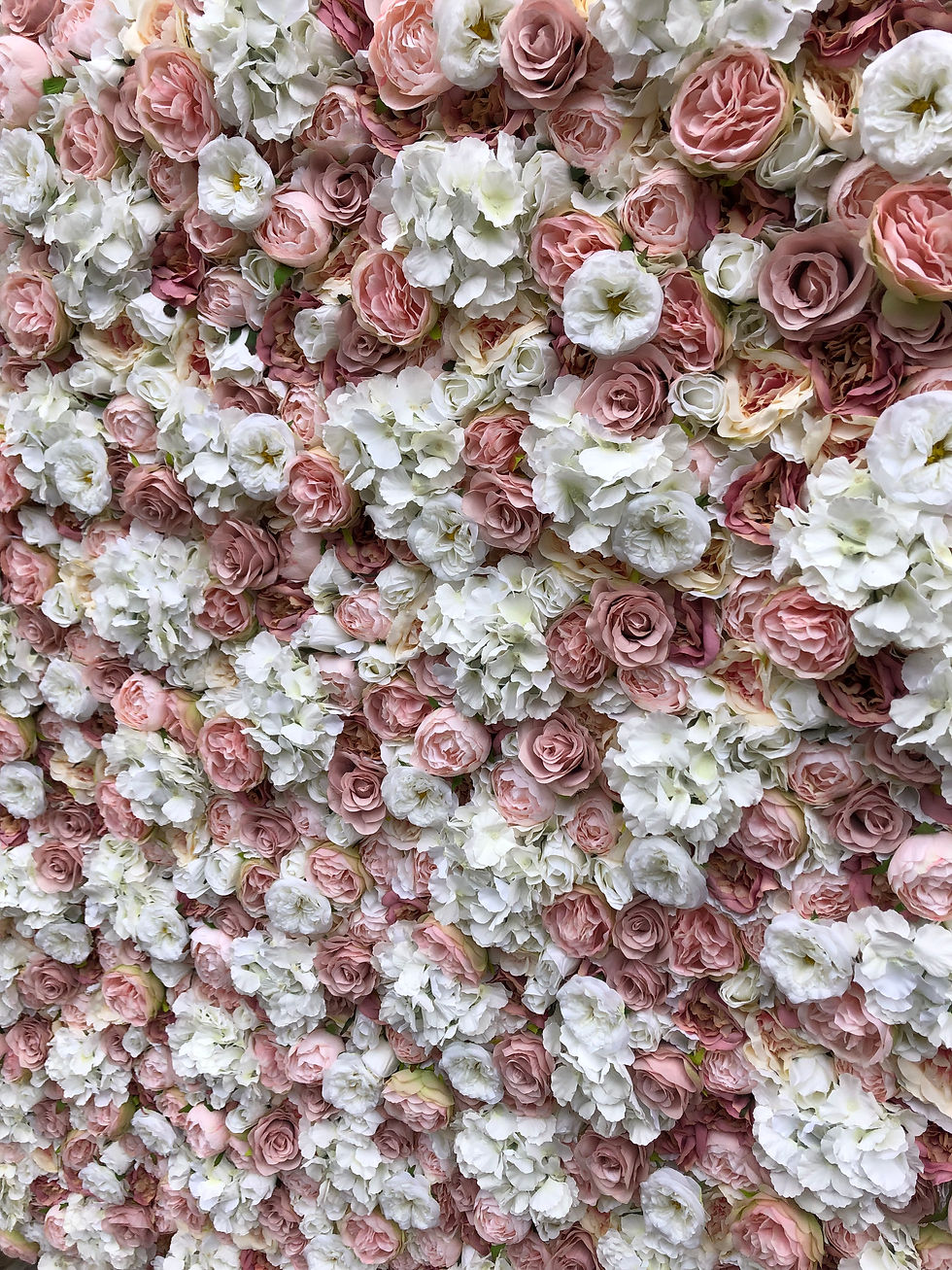 Thumbnail: pink and ivory flower wall, pink and ivory flowerwall