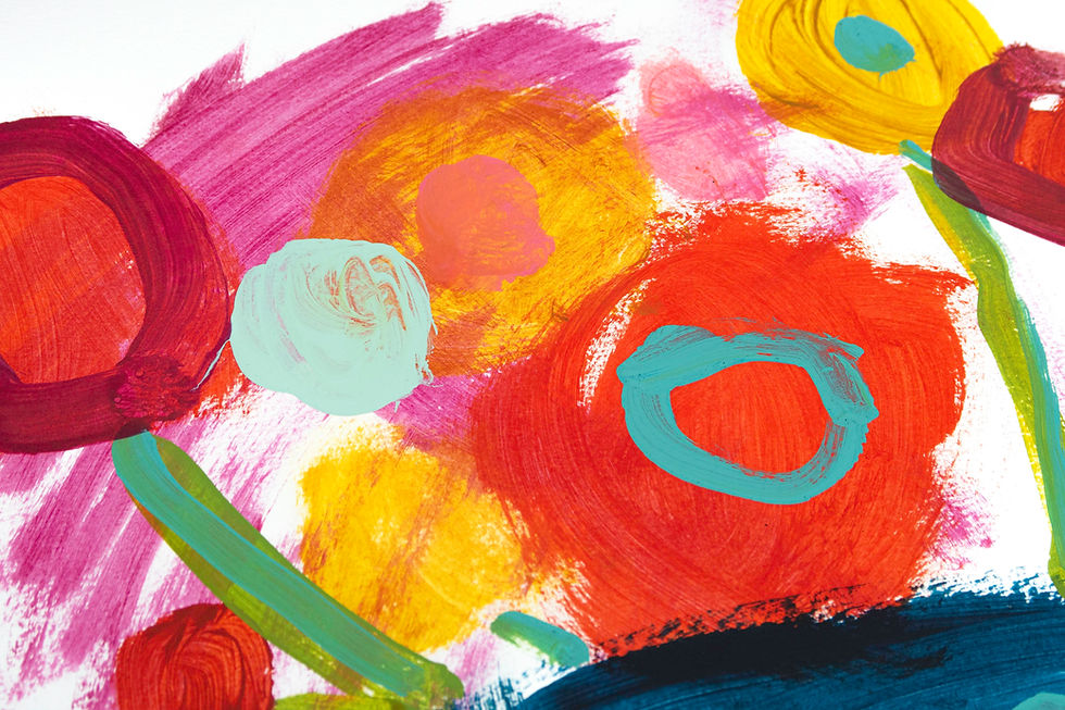 Thumbnail: Rainbow Flowers Painting by Suzie Cumming