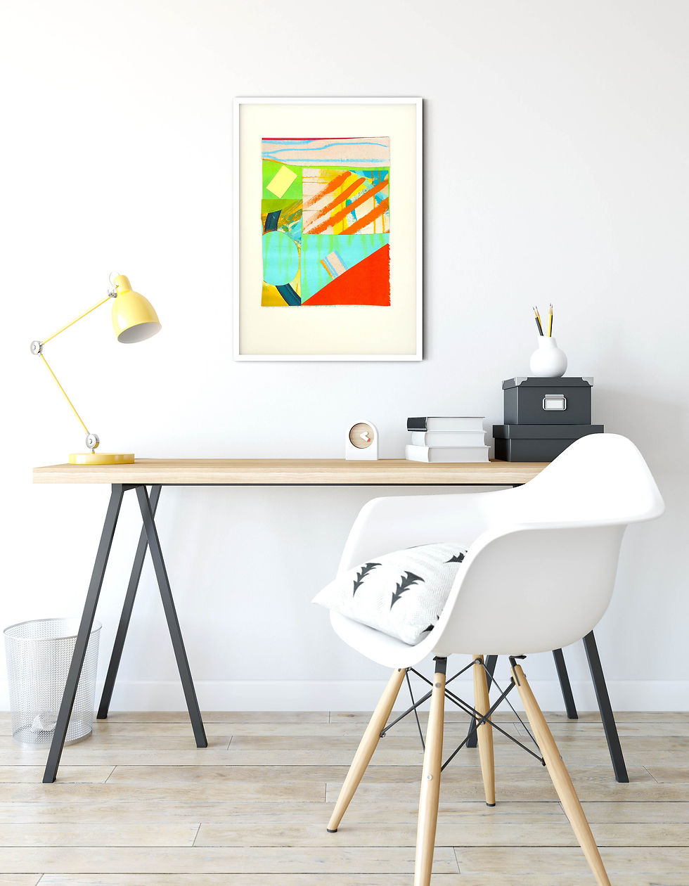 Thumbnail: Rectangle and Stripes Collage painting by suziecumming