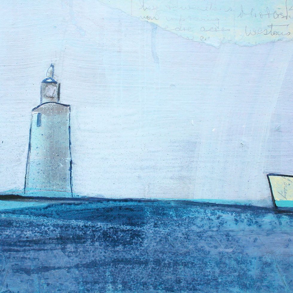 Thumbnail: Closeup of Lighthouse Day Trip Painting by Suzie Cumming