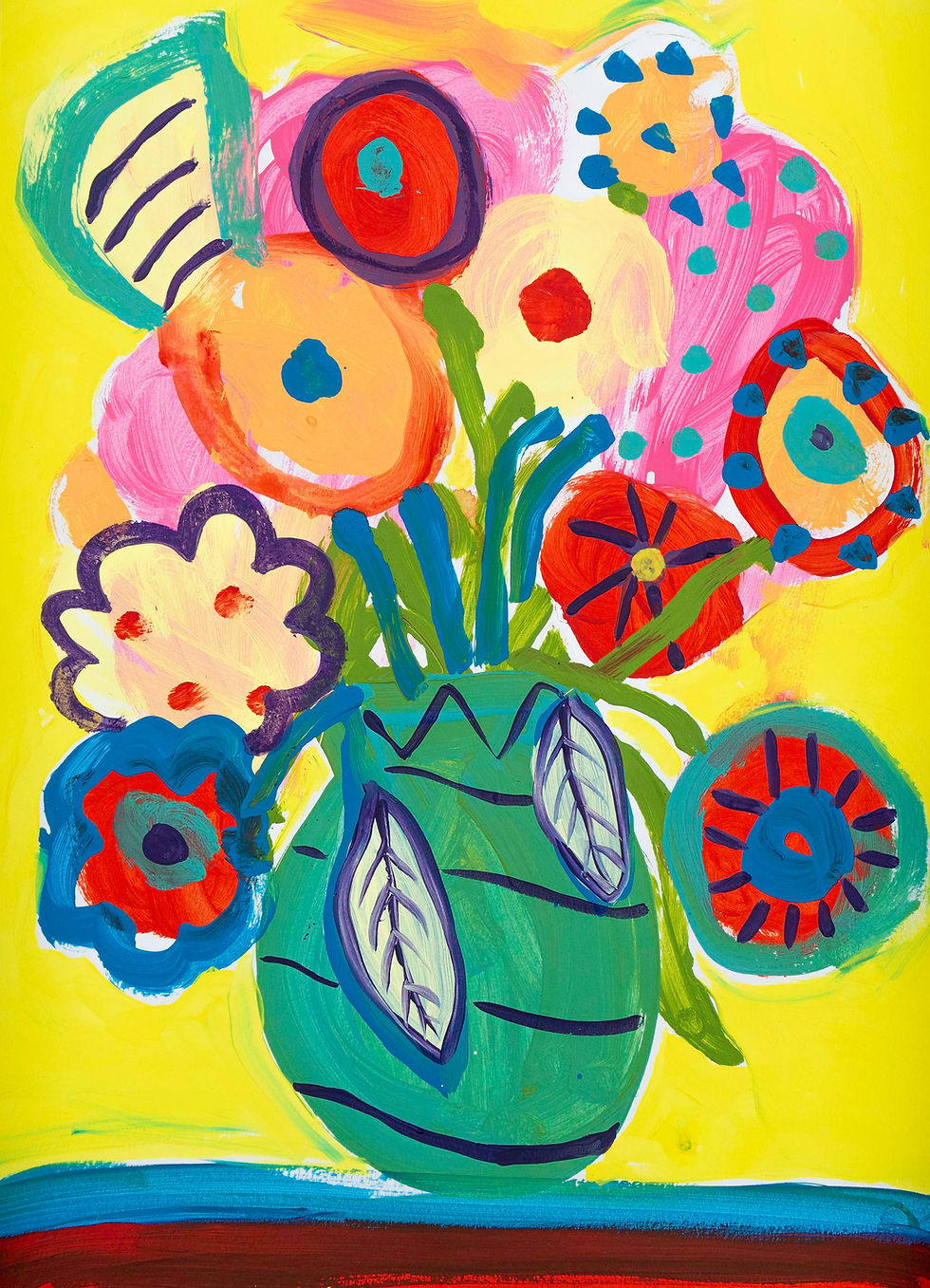 Thumbnail: Yellow Flowers in Vase Painting by Suzie Cumming
