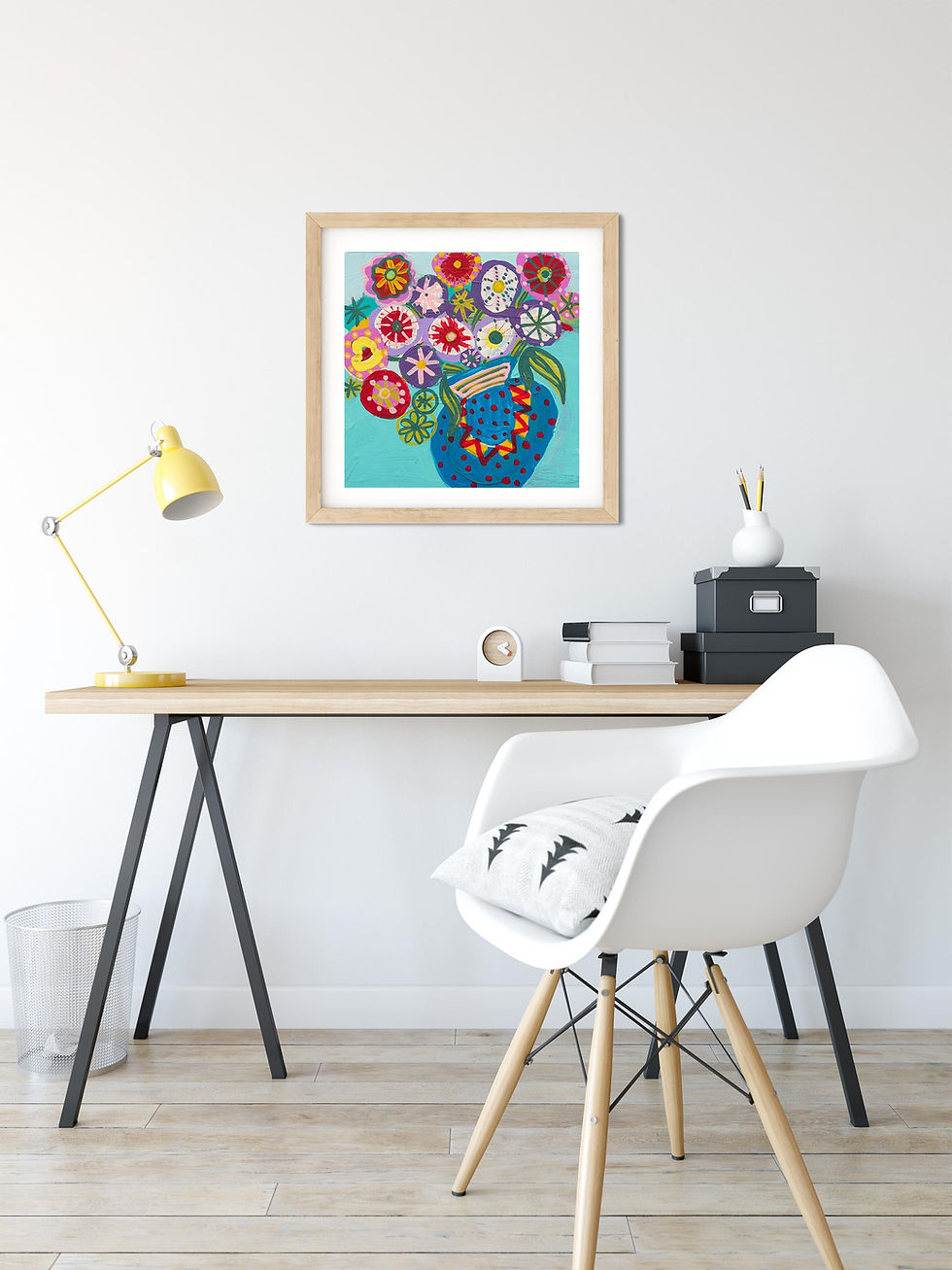 Thumbnail: Blue Vase and Flowers Acrylic Painting