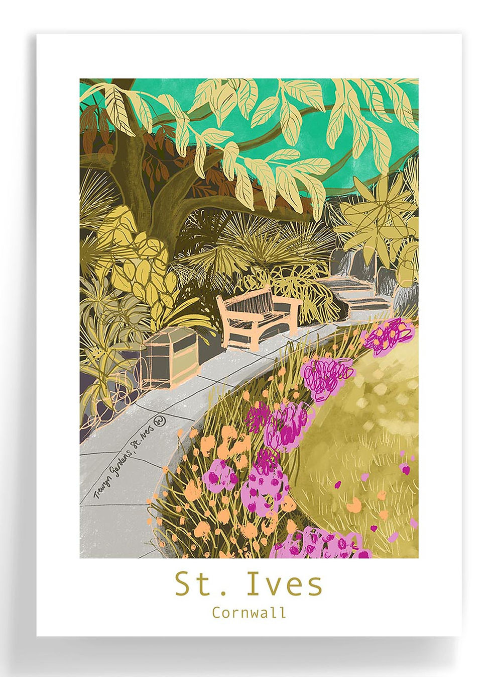 Thumbnail: Trewyn Gardens, St. Ives, Giclée Print Wall Art