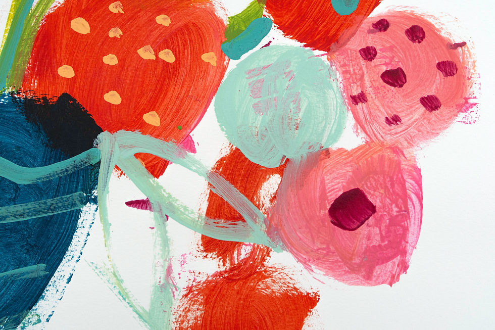 Thumbnail: Rainbow Flowers Painting by Suzie Cumming